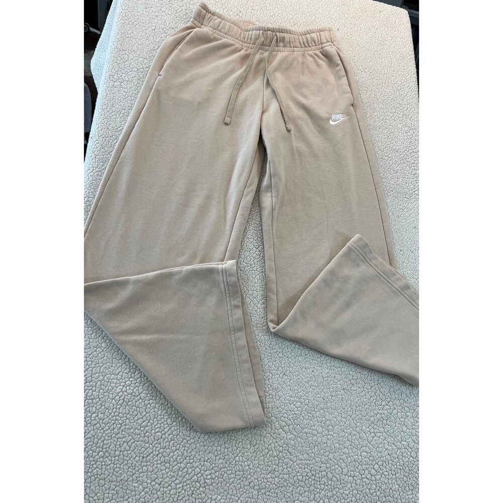 Nike Pants Women's Small Beige Logo Pants Phoenix Fleece High Rise Sweatpants